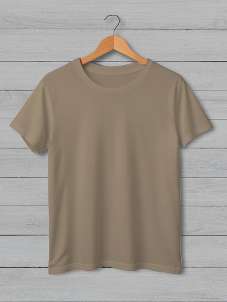 Beige Solid Classic Fit Tee