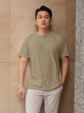 Beige Solid Classic Fit Tee